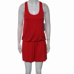 NEW Alice + Olivia sz L Red Jersey Sleeveless Romper